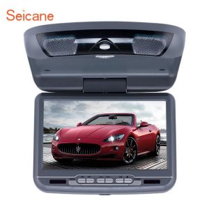 Seicane TFT LCD screen 9" 800*480 Car Roof Mounted IR & FM Transmitter Flip Down DVD Player support Remote Control Games 