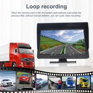 New 9-36V AHD Car Monitor 10.1 Inch Wireless Backup Monitor Front/Rear View Reverse Camera Loop Recording for Truck Van Trailer