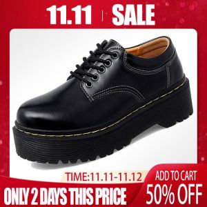 Women Retro Shoes Genuine Leather 2021 New Spring British Style Student Shoes Wild Thick Ladies Oxford Shoes Sneakers Ladies