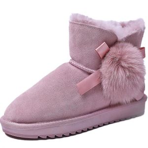 2021 100% Genuine Leather Nature Wool Snow Boots Women Top Quality Australia Winter Boots For Ladies Warm Botas