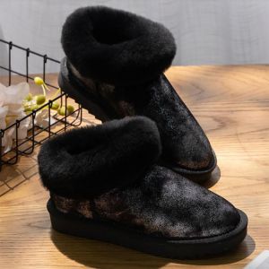 JAYX 100% Genuine Sheepskin Snow boots women Top quality Real wool Australia Flat Boots Winter Short boots for women Warm shoes