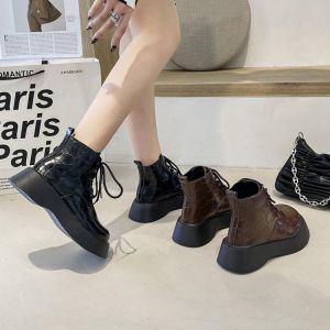 COOTELILI women's ankle boots 2021 new new basic shoes round toe 3 cm heel lace winter women's shoes women's ankle 