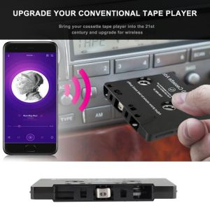Car Audio Bluetooth-Compatible Car Tape Cassette Adapter with Microphone 6H Music Time 168H Standby Smartphone Cassette Adapter