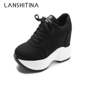 2021 Women Sneakers Mesh Casual Platform Trainers Chunky Shoes 10CM Heels Autumn Wedges Breathable Height Increasing Shoes Woman