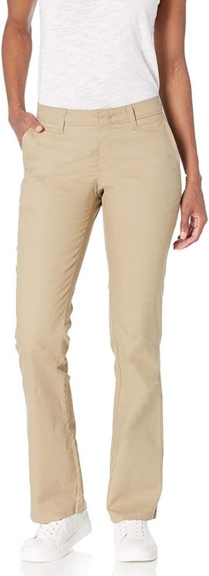 Dickies Women's Flat Front Stretch Twill Pant Slim Fit Bootcut