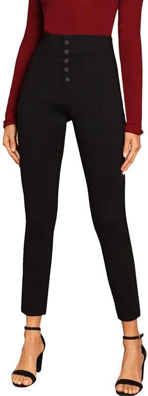 SweatyRocks Women's Casual Skinny Leggings Stretchy High Waisted Work Pants