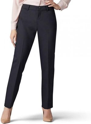 Lee Women's Petite Secretly Shapes Regular Fit Straight Leg Pant