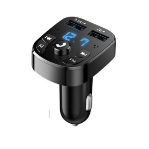 Car Hands-free Bluetooth 5.0 FM Transmitter Car Kit MP3 Modulator Player Wireless Handsfree Audio Receiver Dual USB Fast Charger