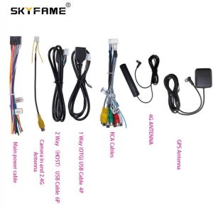 SKYFAME Car Head Unit Stereo Wire Harness Kits for car DVD and big scrren Android  RCA cable Antenna Reversing line USB cable