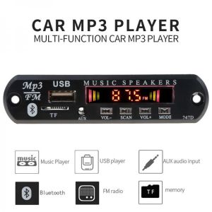 Car Bluetooth FM Radio Handsfree kit Mp3 Player Wireless TF USB 3.5mm AUX 5V 12V Car Audio Modification kit for Speakers