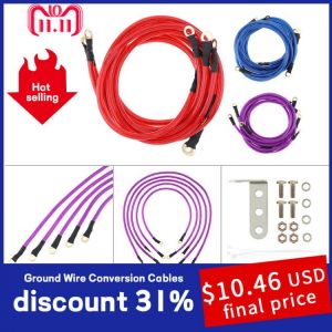 Conversion Cables 5 Point Car Universal Earth Ground Cables Grounding Wire System Kit High Performance Improve Power