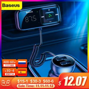 Baseus FM Modulator Transmitter Bluetooth 5.0 FM Radio 3.1A USB Car Charger Handsfree Car Kit Wireless Aux Audio FM Transmiter