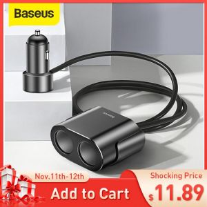 Baseus Cigarette Lighter Splitter 3.1A 100W Dual USB Car Charger Adapter for Phone Car-Charger Auto Cigarette Lighter Charging