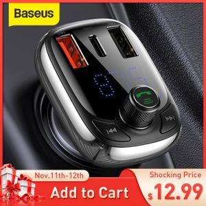 Baseus FM Transmitter Bluetooth 5.0 Handsfree Car Kit Audio MP3 Player With PPS QC3.0 QC4.0 5A Fast Charger Auto FM Modulator