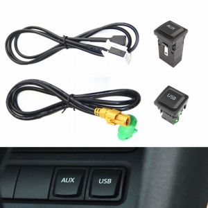 RCD510 RNS315 RCD310 Car USB AUX data Adapter Switch Button Cable wiring harness For VW Golf 5 6 MK6 Jetta 5 MK5 Rabbit Scirocco