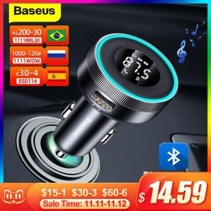 Baseus FM Transmitter Modulator Car Wireless Bluetooth 5.0 USB Fast Charger Auto Aux Radio Mp3 Player Music Hands Free Car Kit