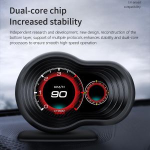 Car HUD OBD2 Auto On-board Computer Speed Monitoring With Acceleration Turbo Alarm Head Up Display Digital Guage Car Accessories