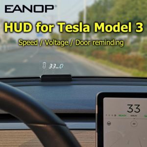 EANOP HUD E100 Head up display Speed Projector Speedometer Turning light Gear Guide Battery display for tesla model 3 car access