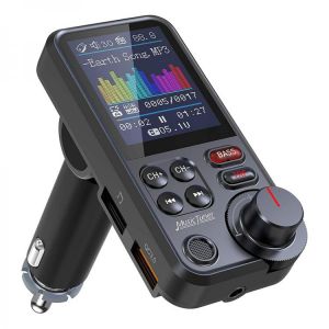 1.8"Wireless Car Bluetooth FM Transmitter Aux Supports QC3.0 Charging Treble And Bass Sound Music Player