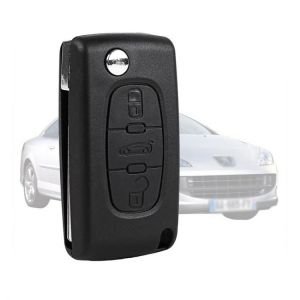 Key remote shell for Peugeot 407 and 407 SW foldable 3 buttons