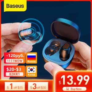 Baseus WM01 TWS Bluetooth Earphones Stereo Wireless 5.0 Bluetooth Headphones Touch Control Noise Cancelling Gaming Headset