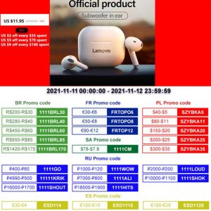 Original Lenovo LP40 wireless headphones TWS Bluetooth Earphones Touch Control Sport Headset Stereo Earbuds For Phone Android