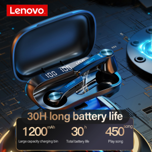 Lenovo QT81 TWS Earphone Bluetooth 1200mAh Charging Case Mobile power Wireless Headset Sport Earbud Noise Cancelling with Mic