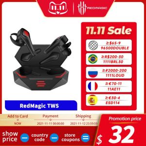 Global Version RedMagic TWS Gaming Earphone Nubia RedMagic 5S 5G Wireless Bluetooth Redmagic Cyberpods 4-16 hours battery life