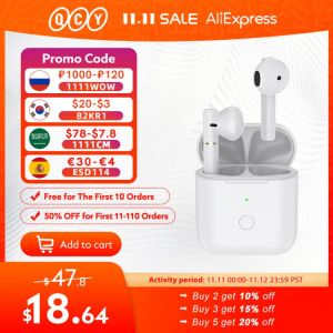 QCY T8 Bluetooth Earphone Semi-in-ear Wireless TWS Dual Connection Headphone Hall Magnetic Earbuds with Microphone Headset