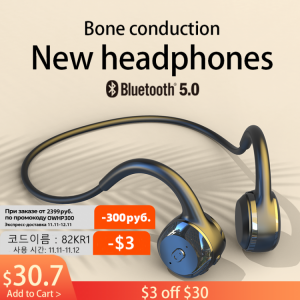 For Xiaomi Huawei Apple Wireless Earphone Bone Conduction Bluetooth Stereo Waterproof Earphone Audio Mp3 with Music Microphone