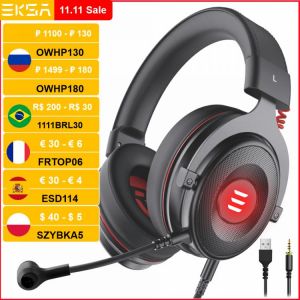 EKSA Gaming Headset with Microphone E900/E900 Pro 7.1 Surround Headset Gamer 2IN1 Wired Headphones For PC PS4 Xbox one Earphones