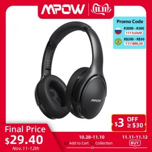 Mpow H19 IPO Bluetooth 5.0 Active Noise Cancelling Headphones Lightweight Wireless Headset CVC 8.0 Mic 30hrs Playing Fast Charge