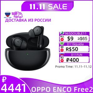 OPPO ENCO Free 2 TWS Earphone Wireless Bluetooth 5.2 Earbuds 3 Mic Call Noise Cancellation IP54 For OPPO RENO 6 Pro Find X3 Pro