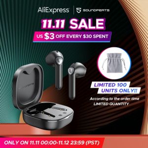 SOUNDPEATS TrueAir2 + Wireless Earphones QCC3040 aptX-adaptive Bluetooth V5.2 Earbuds 4-Mic CVC 8.0 Noise Cancellation Game Mode