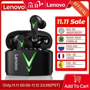 Lenovo LP6 TWS Gaming headset 65ms Low Latency Wireless Earphone with Mic Bass Audio Sports Bluetooth Bluetooth Gamer Earbuds