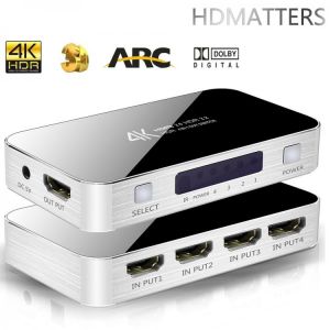 HDMI Switch with audio 4K 4 in 1 Switch hdmi audio extractor ARC splitter box hdmi to toslink audio converter