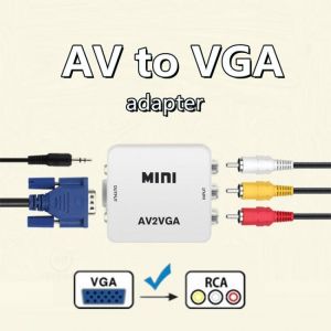 BSLIUFANG Mini RCA To VGA Converter AV2VGA VGA2AV Conversor with 3.5mm Audio VGA Video Converter For PC to TV  Computer to TV