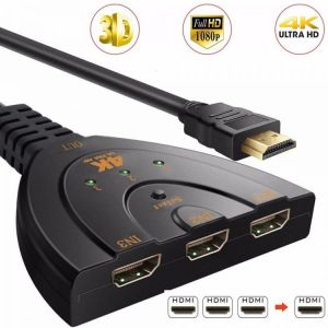 4K*2K 3D Mini 3 Port HDMI-compatible Switch 1.4b 4K Switcher Splitter 1080P 3 in 1 out Port Hub for DVD HDTV Xbox PS3 PS4
