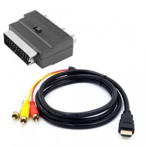 Hdmi-compatible To 3Rca Scart Two-In-One Adapter Cable 1.5M Hdmi-compatible Male S-Video To 3 Rca Av Audio Cable 3