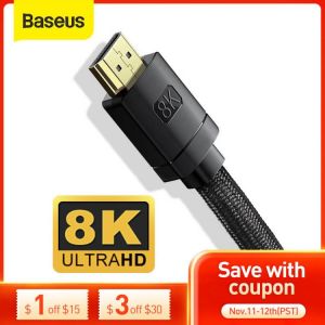 Baseus 8K HDMI-compatible Cable for Xiaomi Mi Box 8K/60Hz 4K/120Hz 48Gbps Digital Cables for PS5 PS4 Laptops Monitor Splitter
