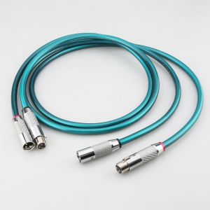 Pair A55 HiFi OFC pure copper audio interconnect cable with carbon fiber XLR plug, XLR connector