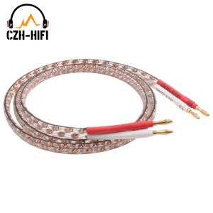 Brand New Viborg High End 6N Flat OFC Speaker Cable Banana to banana Spade Connector for Amplifier Speaker Audio HiFi DIY
