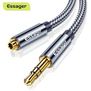 Essager Headphone Extension Cable Jack 3.5mm Audio Aux Cable 3.5 mm Female Splitter Speaker Extender Cord For Earphone Adapter