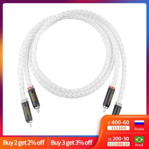 TODN Hi-End 8AG Silver Plated OCC 16 Strands Audio Cable With WBT RCA Plug Cable HIFI 2RCA TO 2RCA Cable