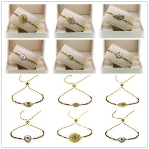 2021 Trendy Evil Eye Bracelet Turkish Multi Styles CZ Zirconia  Jewelry Bohemian Friendship Crystal Bracelets For Party Gift