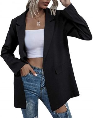 Womens Work Casual Oversized Blazers Long Sleeve Open Front Office Business Jackets
