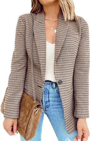 BLENCOT Casual Blazers Long Sleeve Open Front Work Jackets Blazer Summer Office Blazers