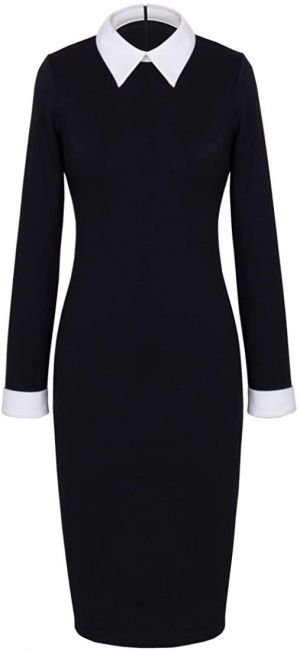 HOMEYEE Women's Celebrity Turn Down Collar Business Bodycon Dresses
