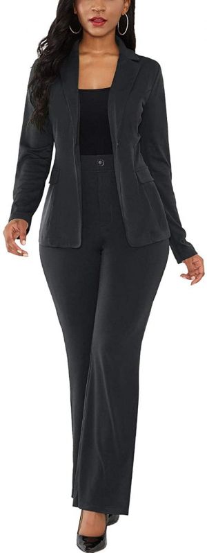 Shin Fashion Womens Two Piece Blazer Outfits Long Sleeve Slim Fit Jacket with Long Pants Suit Set for Work