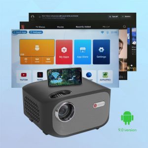 Hight Quality 250 Inch Full HD 1920*1080P LED Black Projector Android 9.0 WIFI 4K Video Proyector Home Theater Cinema Beamer